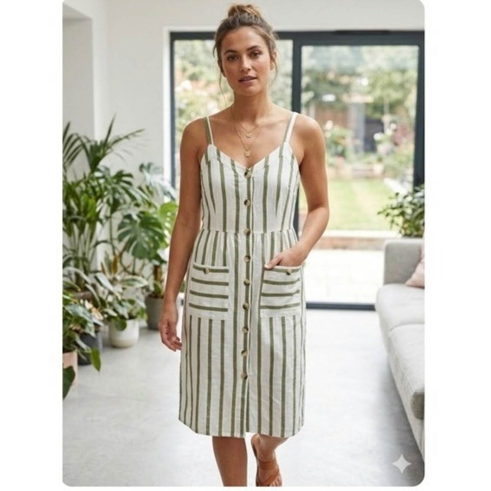 Mlle Gabrielle Women's XL Cotton‎ Midi SunDress Beach Summer Modest Church Work